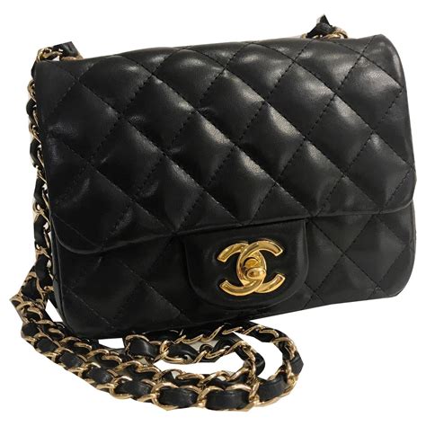 chanel mini sac a rabat noir